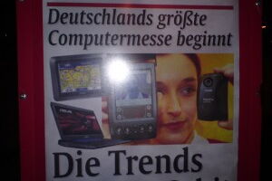 München, 2. März 2010 - AZ zur CeBIT 2010 mit altem Palm-Rechner 